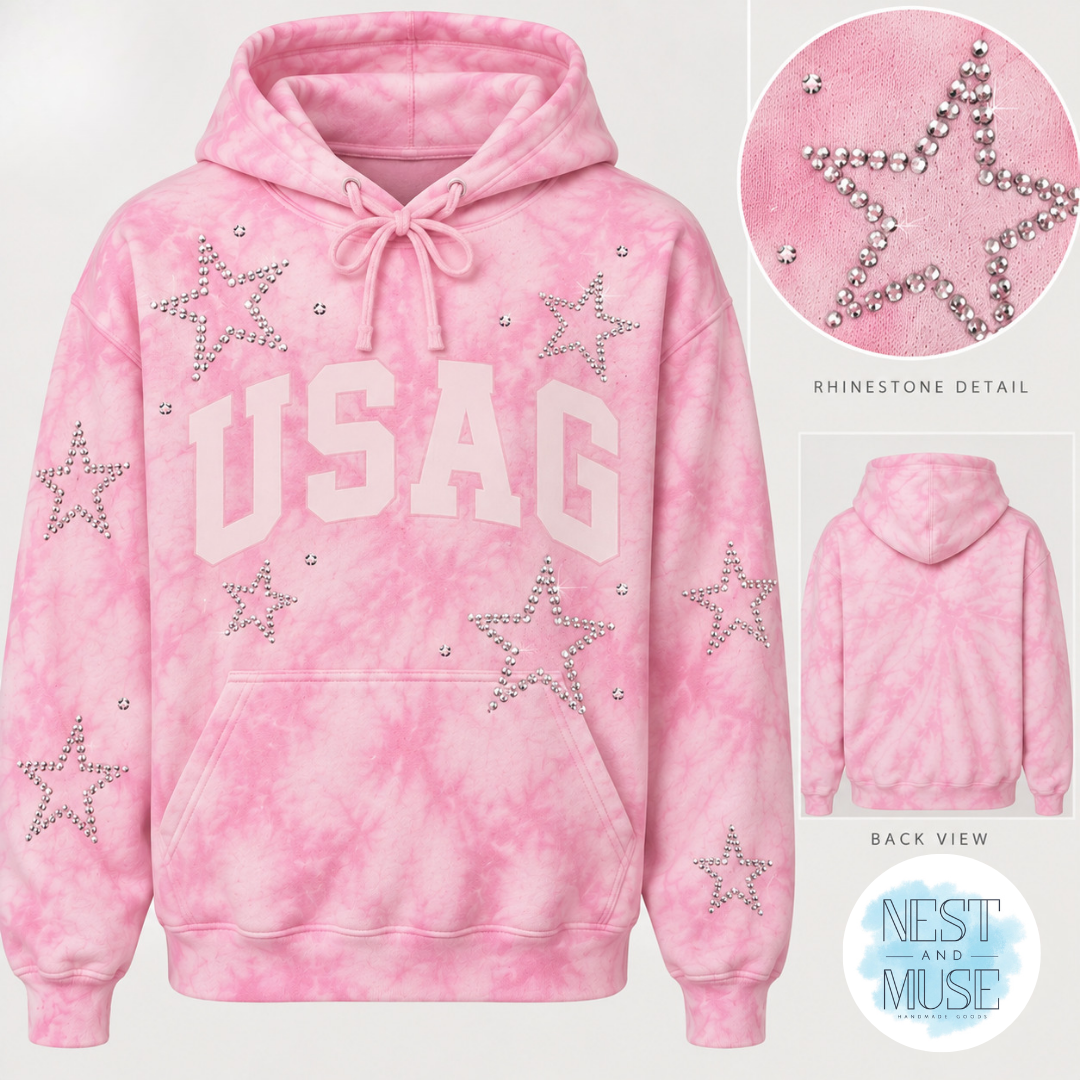 USAG Tie-Dye Rhinestone Sweatshirt